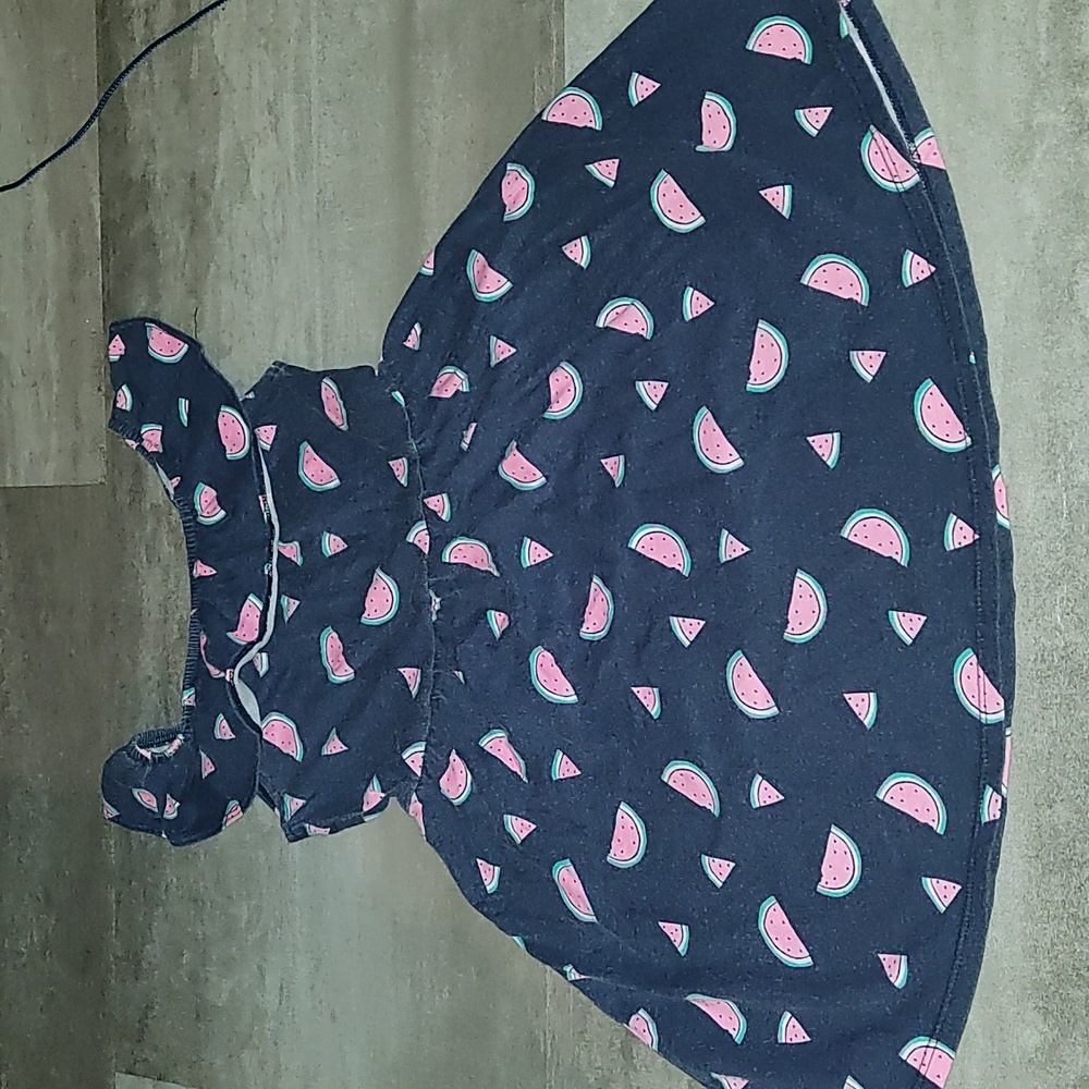 Jumping Beans Girls Watermelon Print Dress | Size 6X | Sleeveless Navy Sundress